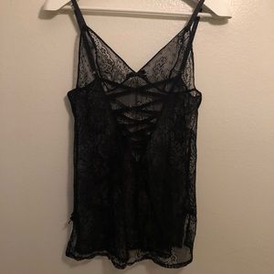 Victoria Secret Black Lace Chemise Slip
